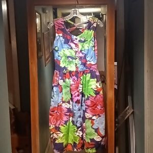 Vintage Center Aisle Multicolor Floral Dress